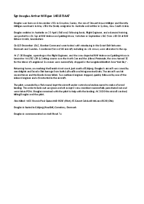 A preview of a PDF biography for Milligan, Douglas Arthur